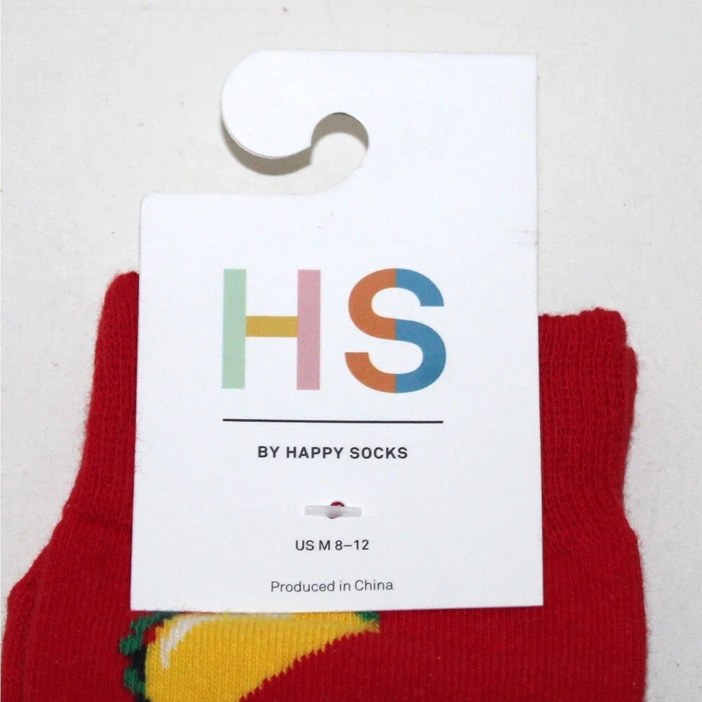Happy Socks TACO red unisex M US 8 - 12 NEW fun food